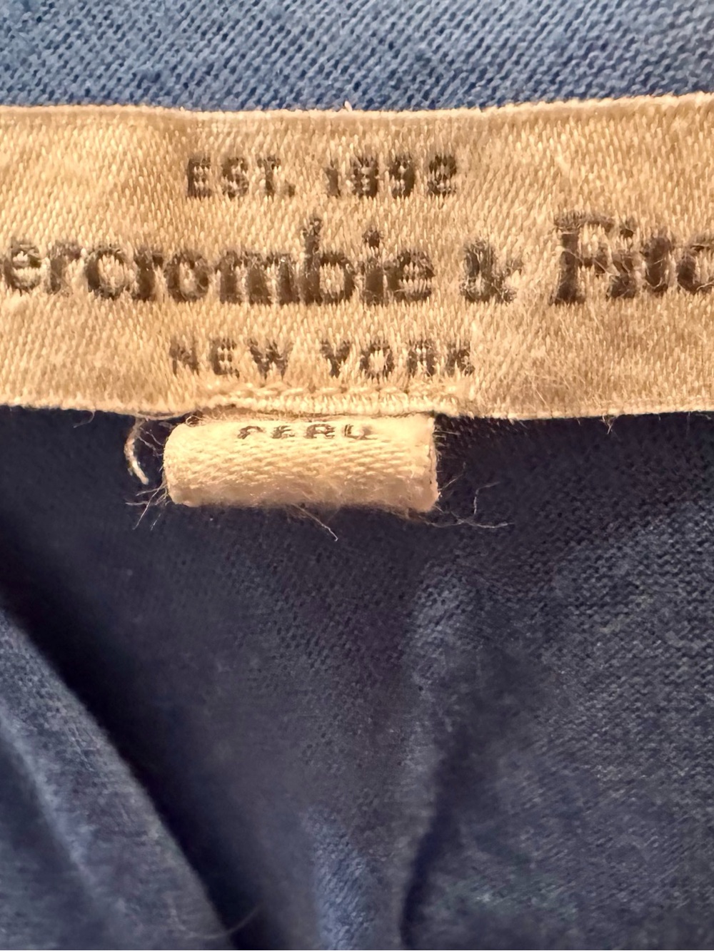 Abercrombie & Fitch Vintage Blue Graphic Racerback Braided Back Detail Size M - Picture 5 of 6